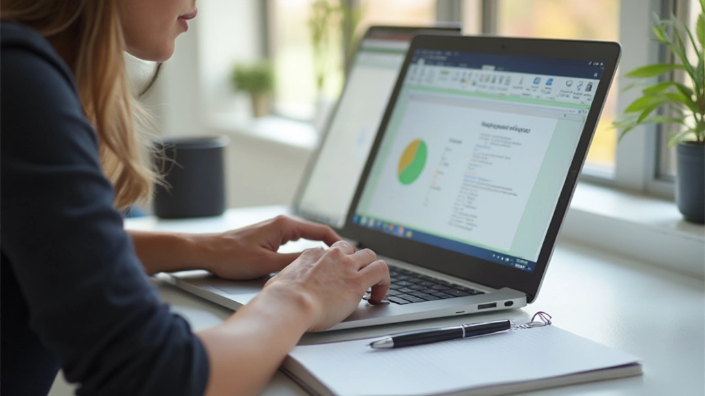 Student volgt online Excel cursus op laptop met cursusmateriaal