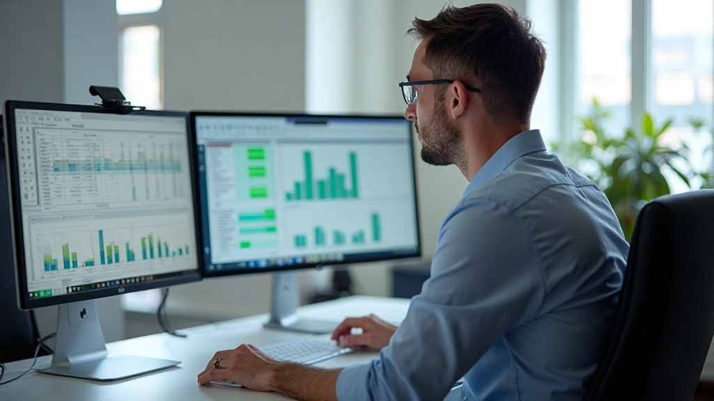 Pivot tables and advanced Excel functions on computer screen