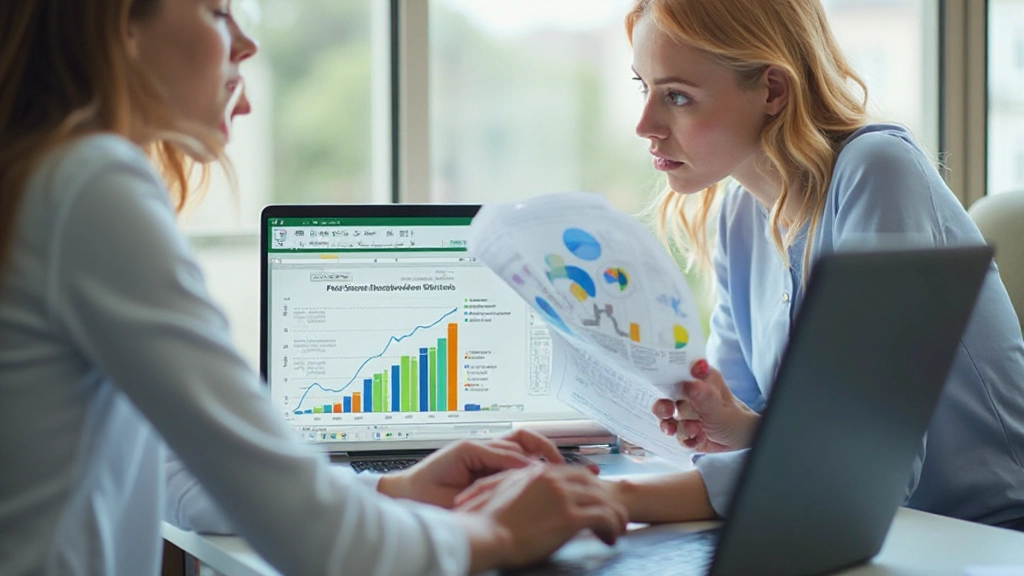 Excel spreadsheet with financial data visualization and charts