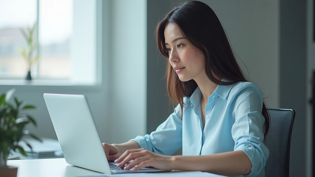 Professionele vrouw die aan laptop werkt met spreadsheet gegevens op het scherm